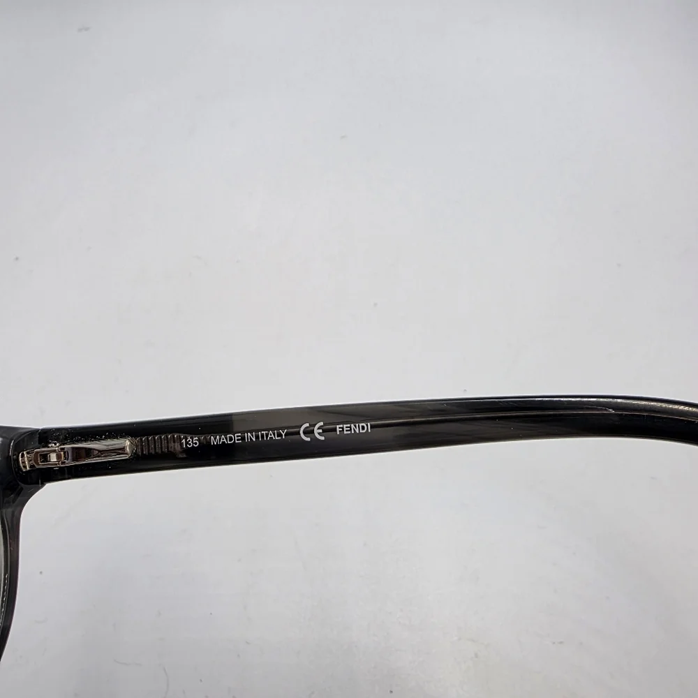 Fendi F979 Black Oval Eyeglass Frames Crystal Black Baby Blue 51mm Auth Italy